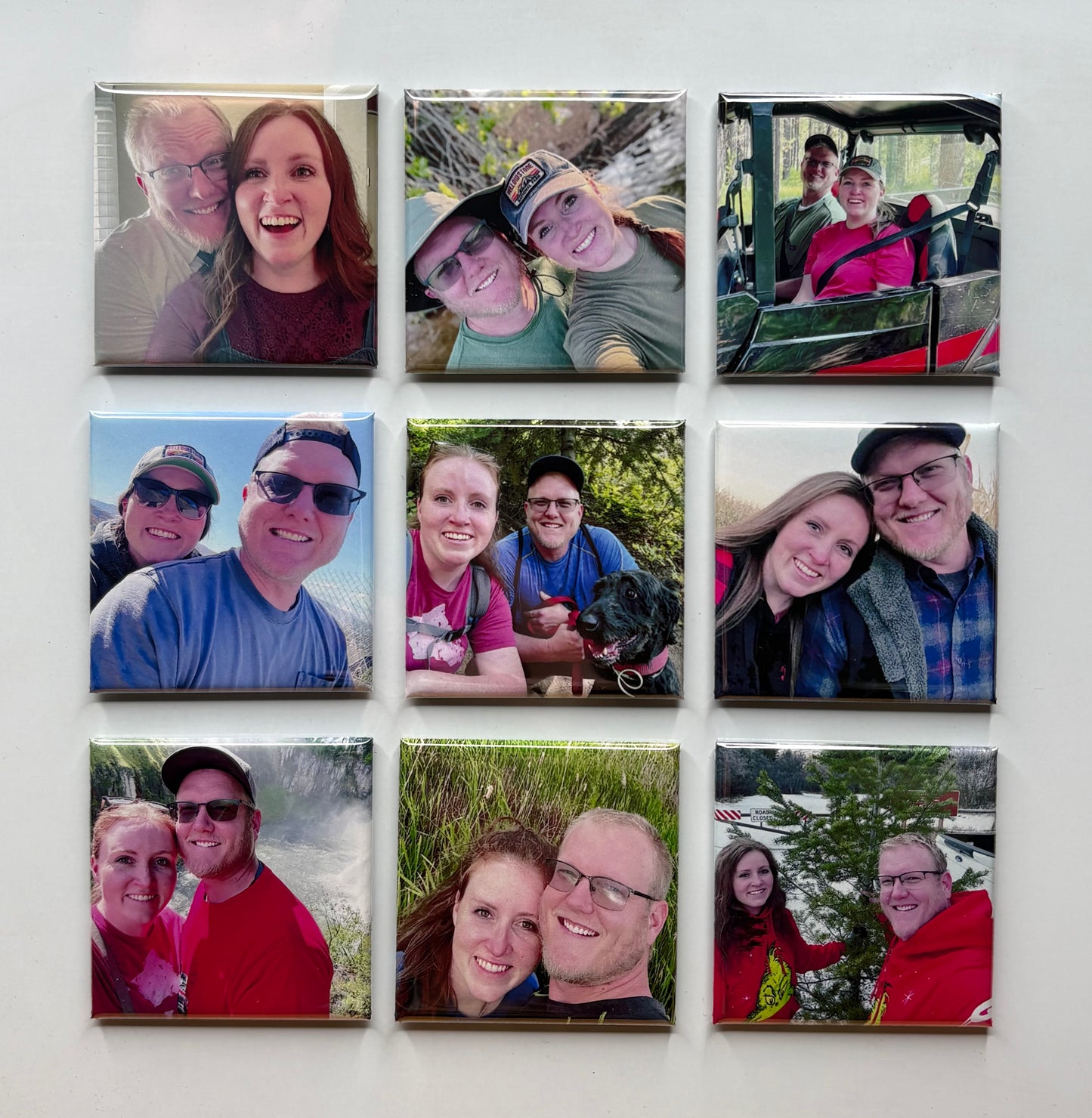 2"X2" Custom Photo Magnets (Set of 9)