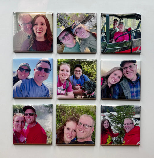 2"X2" Custom Photo Magnets (Set of 9)
